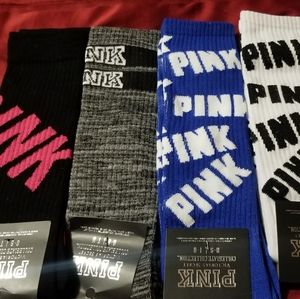 Vs pink high knee socks. 5 pairs new